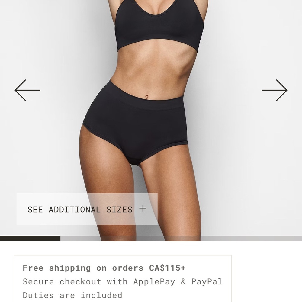 SKIMS Black Sports Bra Intimates Set